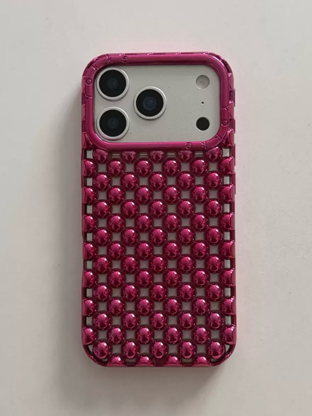 Pink Rhinestone Grid iPhone Case - Fashion Phone Accessory